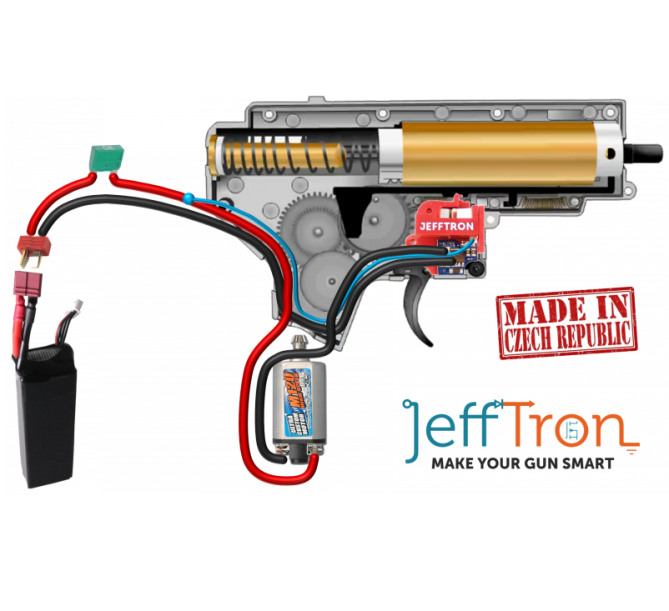 Jefftron Mosfet-Switch-Unit mit Active Brake für V2 Gearbox inkl. Rear (Stocktube) Verkabelung